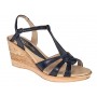 Sandale dama din piele naturala cu platforme negru - S51NBOX